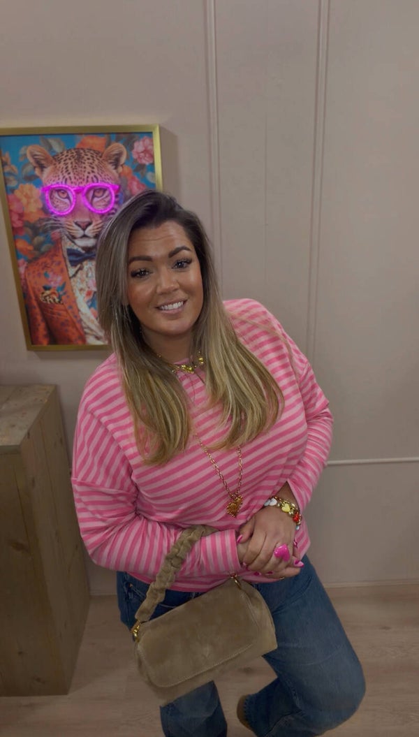 Stripe Top Pink.