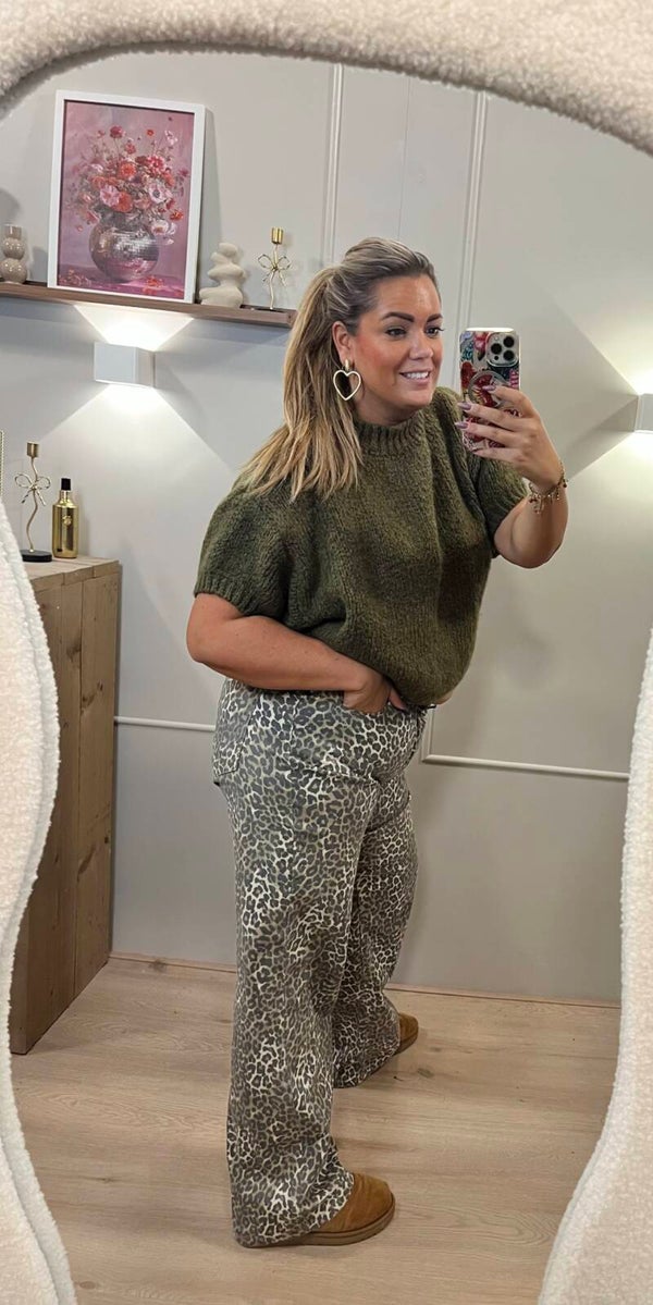 Gebreide Basic Trui Ambika Army