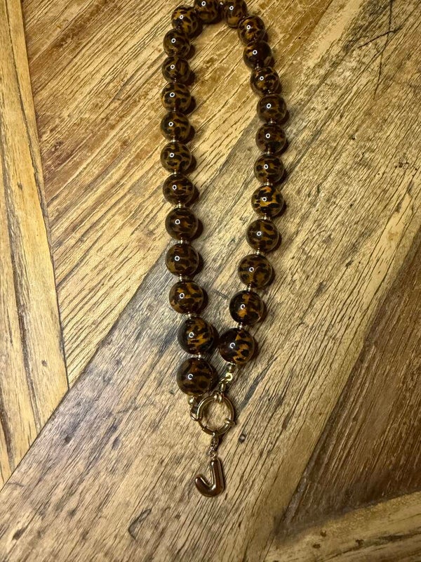 Panter kauwgomballen ketting 16mm