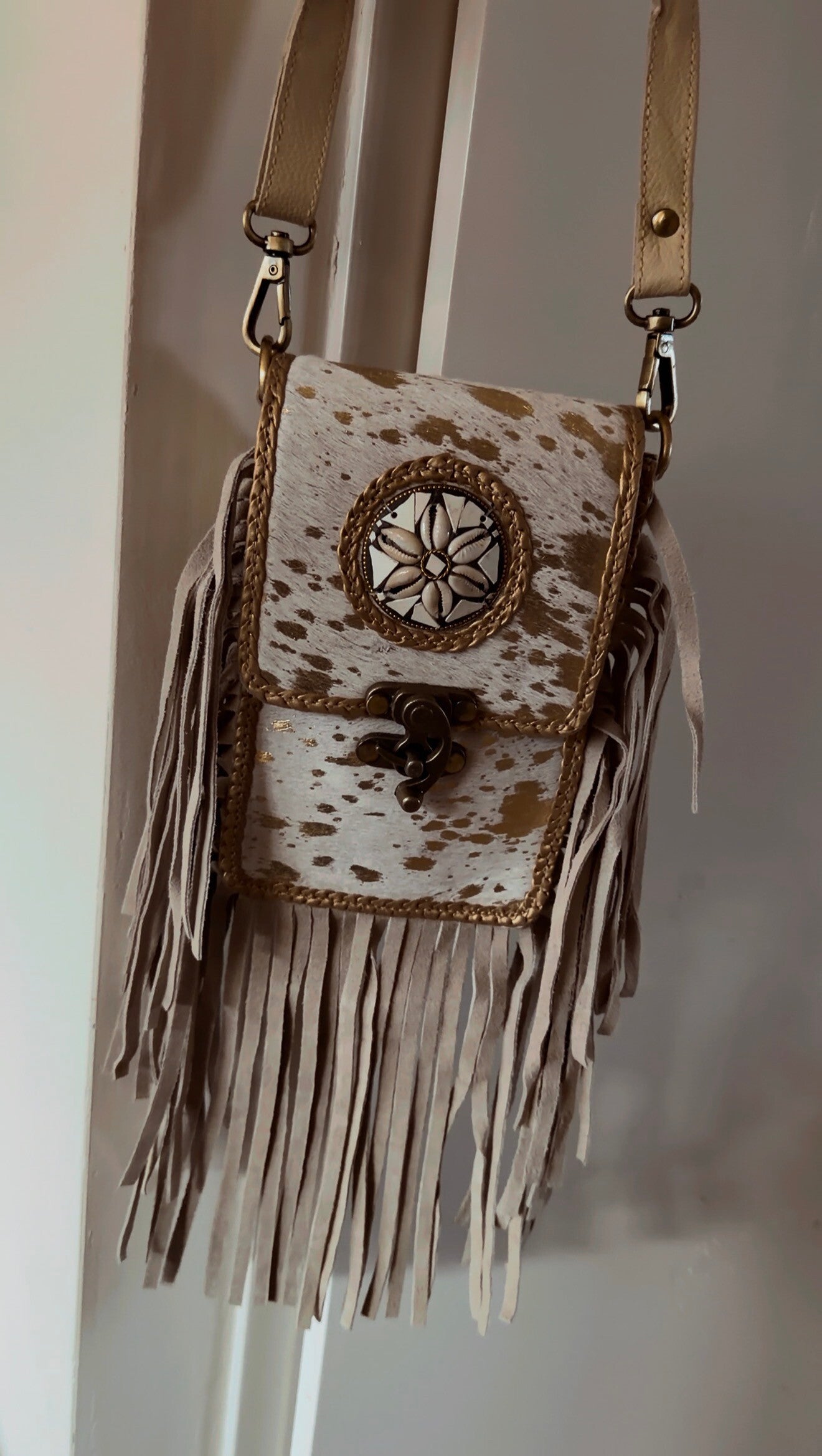 Ibiza Leather Fringe Bag Cow