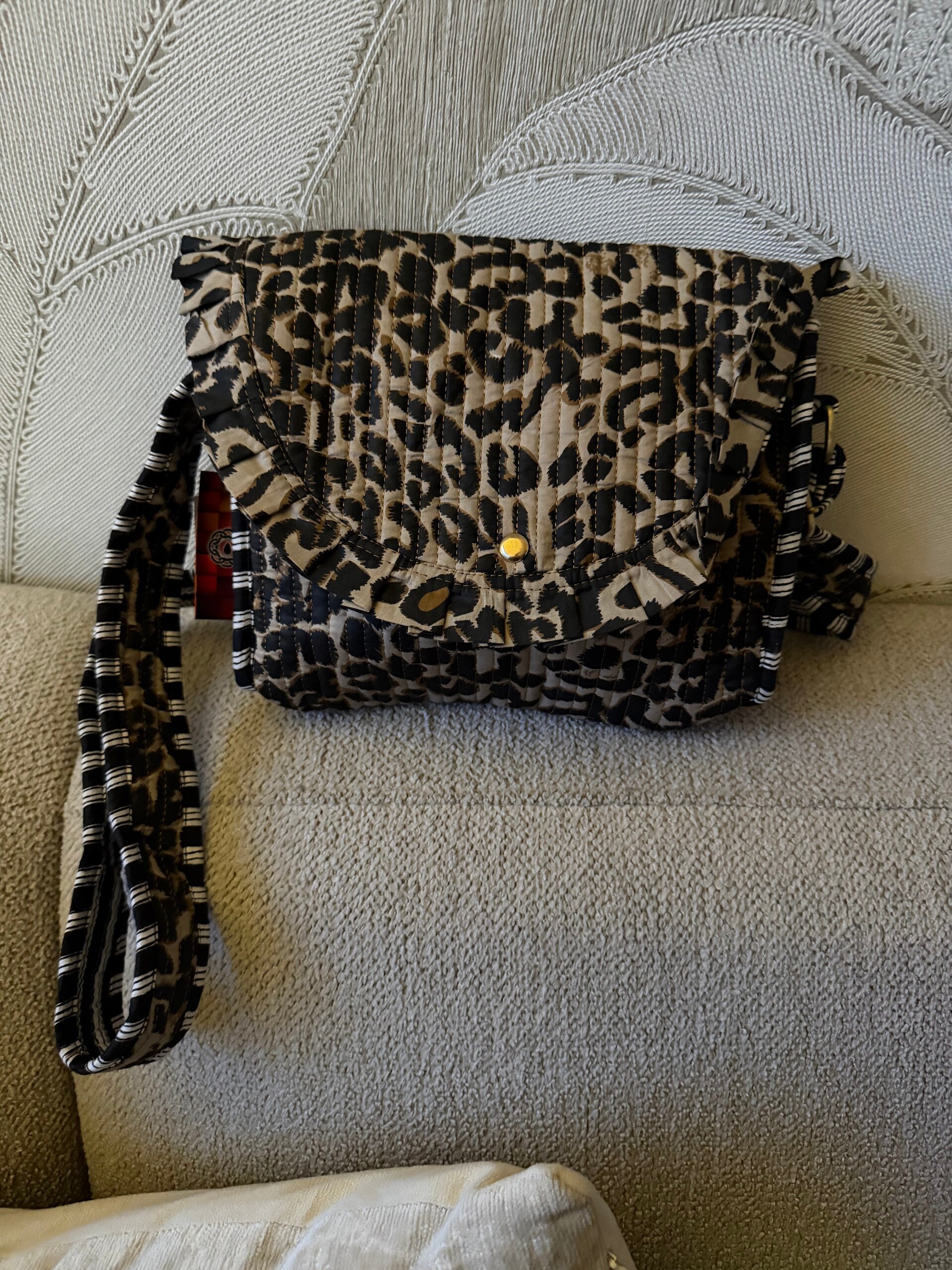 Leopard Ruffle Bag bruin
