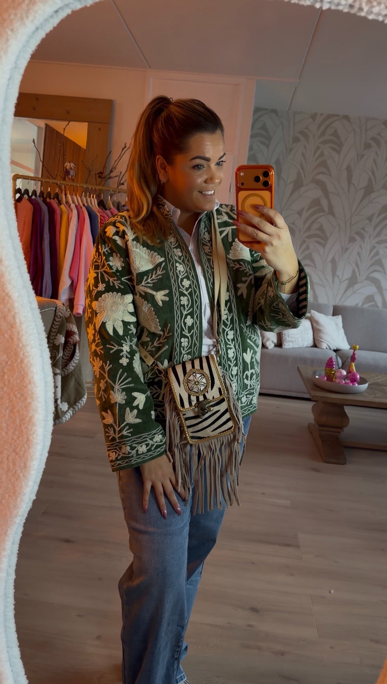 Velvet Suzani Ibiza Boho Jasje deep green