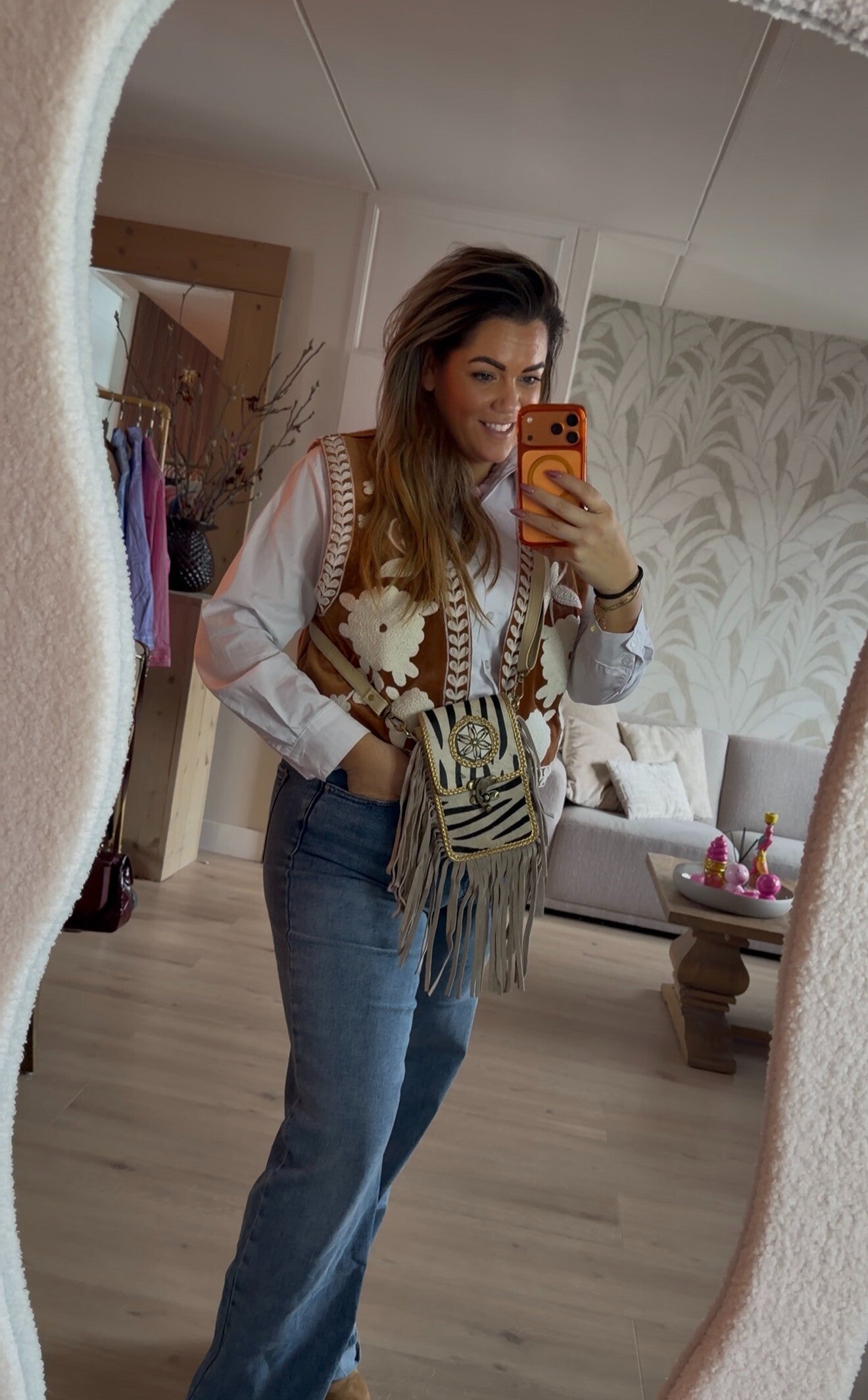 Suzani Ibiza Boho Gilet Warm Camel