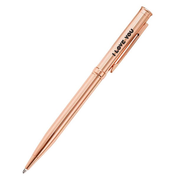 Stylo personnalisé  avec nom et logo en or rose