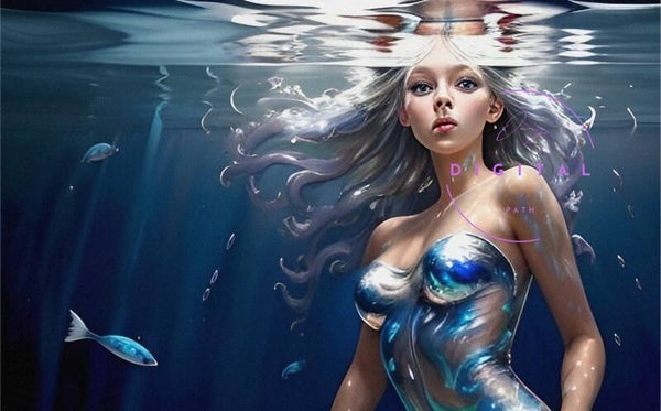 VISUEL numérique - Sirène dans l'Étendue Bleue