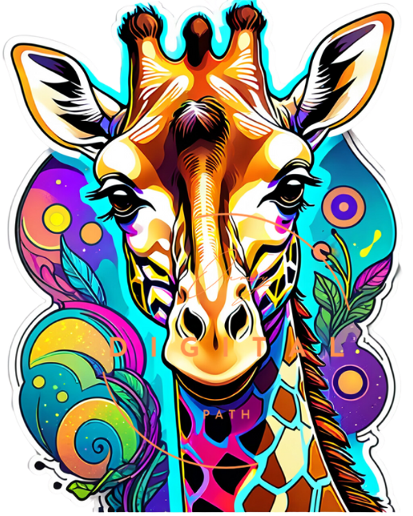 Visuel numérique - Sticker Girafe
