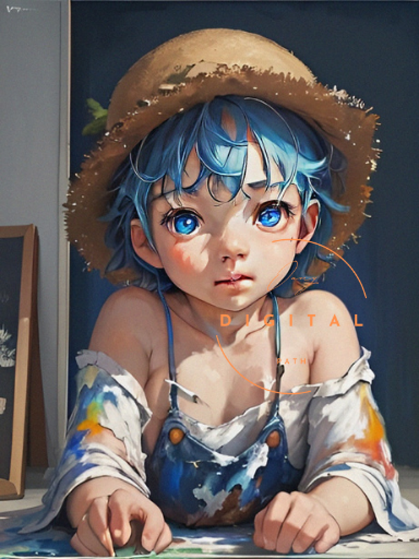 VISUEL numérique - Portrait d'un Jeune Garçon au Cœur Vaillant