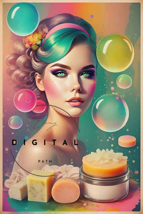 Visuel numérique - Jeune femme vintage - Beauté