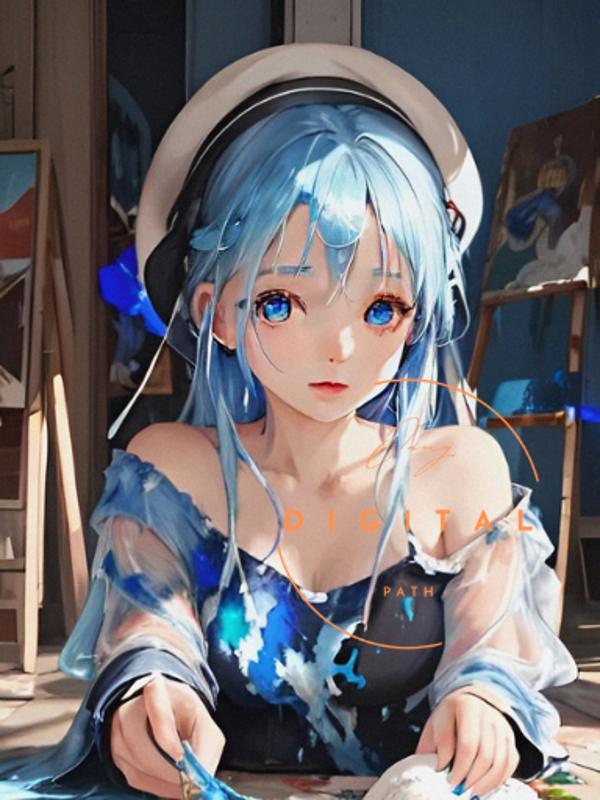 VISUEL numérique - Portrait d'une Jeune Fille style Peinture à l'Huile