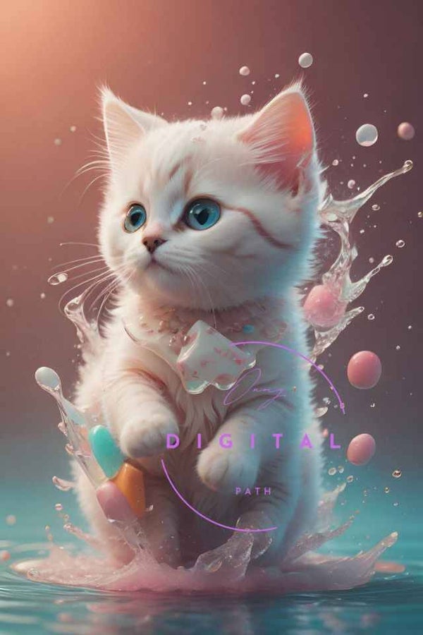 Visuel numérique - Chaton blanc
