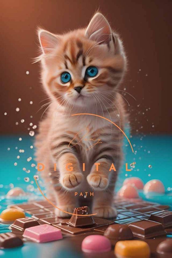 Visuel numérique - Chaton marrant