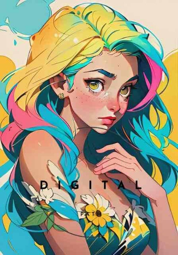 Visuel numérique - Jeune fille - Animé