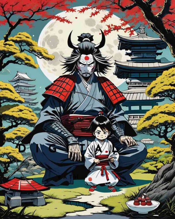 Visuel numérique - Japonais - Père et son fils