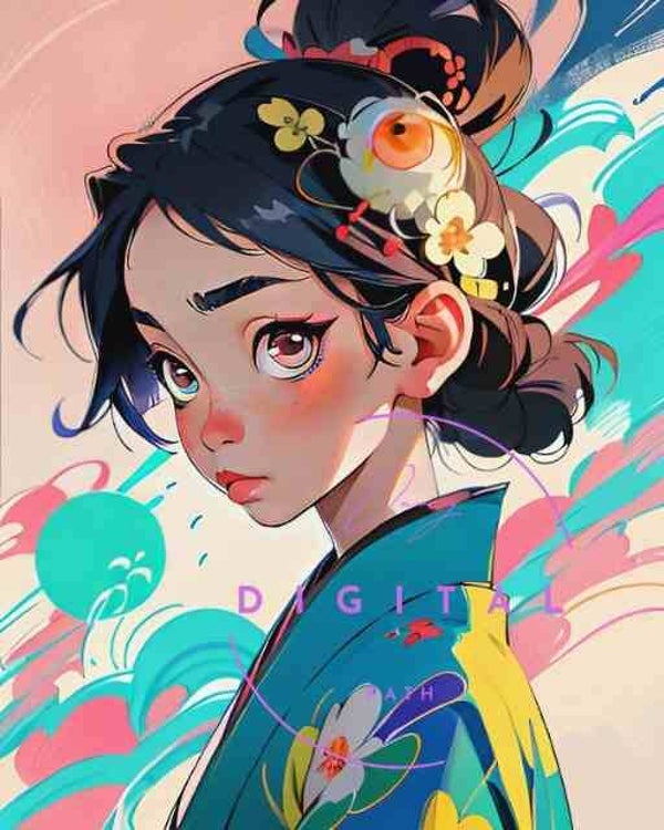 Visuel numérique - Portrait Japonaise
