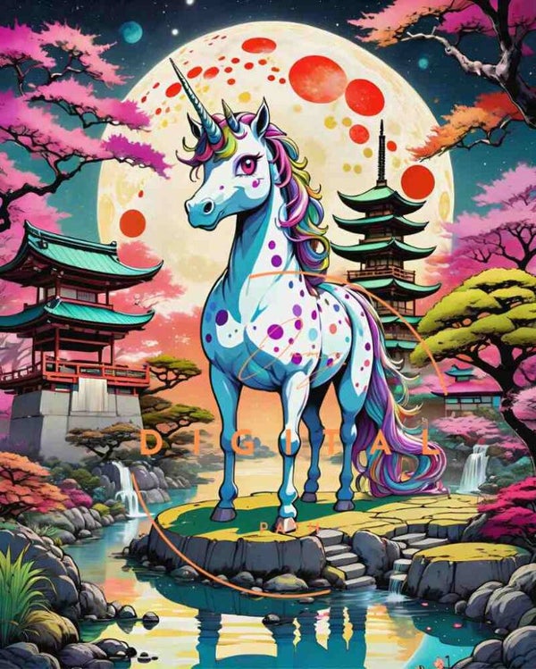 Visuel numérique - Licorne animée