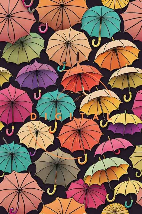 Visuel numérique - Pattern - Parapluies