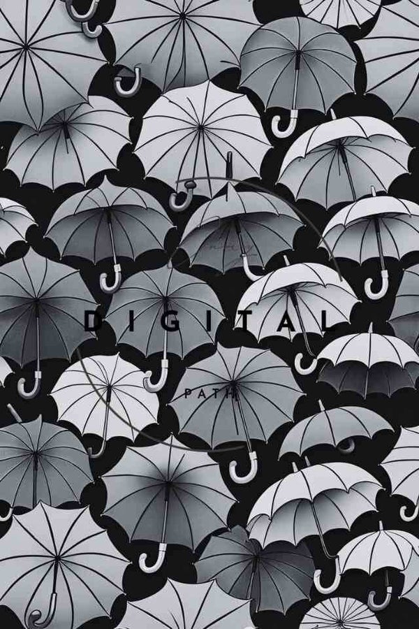 Visuel numérique - Pattern - Parapluies noir et blanc