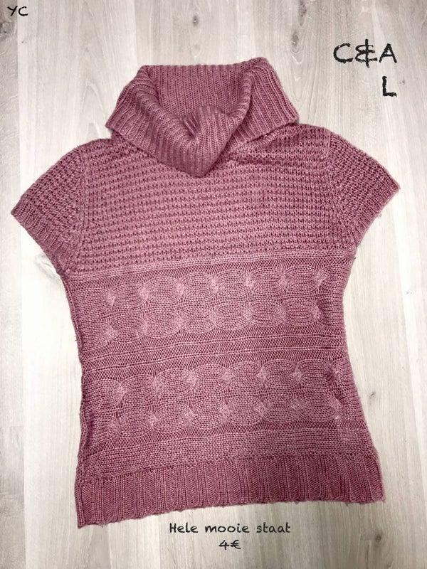 C&A gebreide mouwloze pull met rolkraag