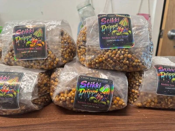 Stikki Drippi™ Rainbow Corn Grain Spawn