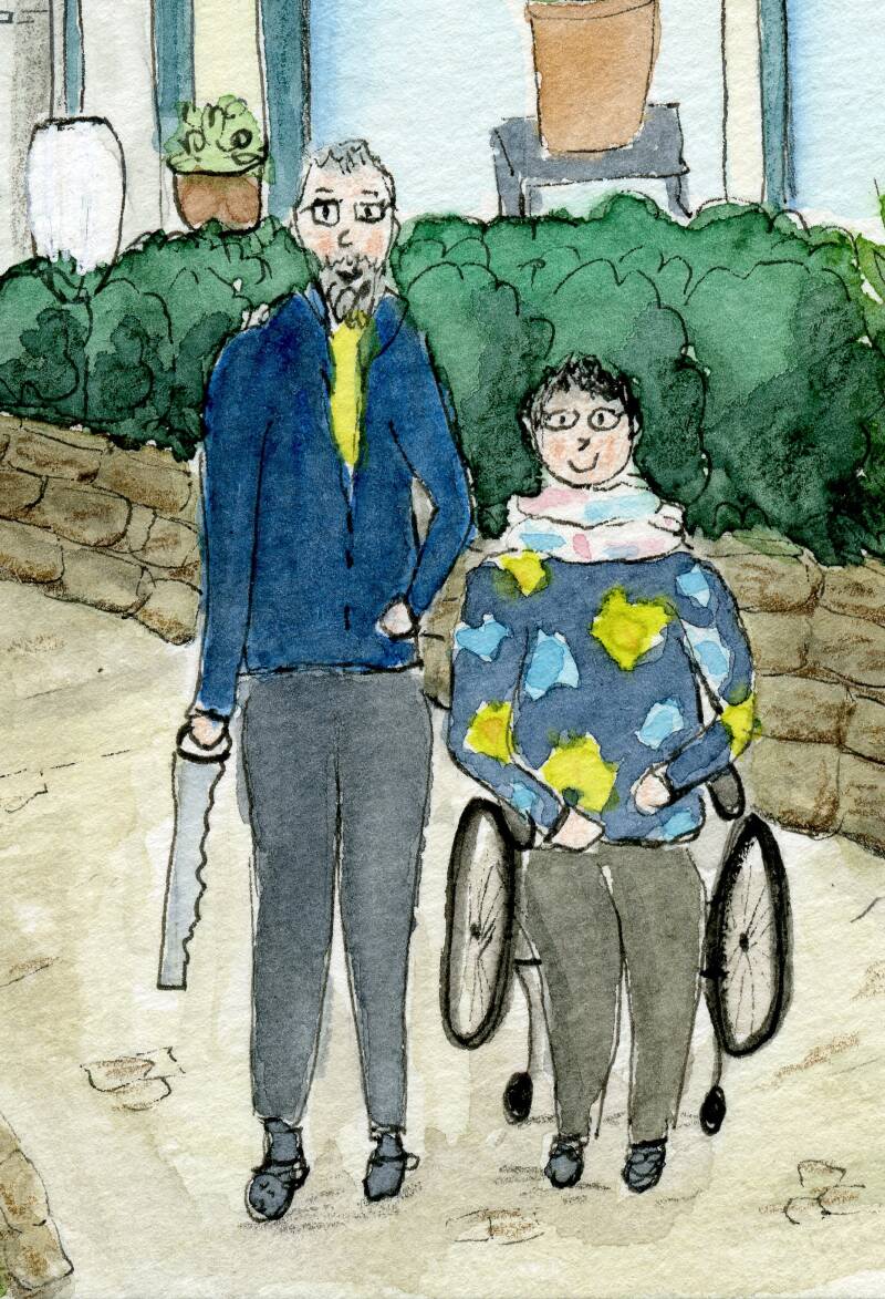 Cadeau, schoonouders - ouders - klusser- eigen huis-prent