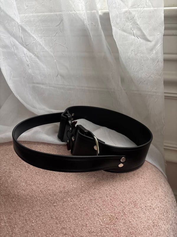 2 inch custom collar with handle and name plate in purple