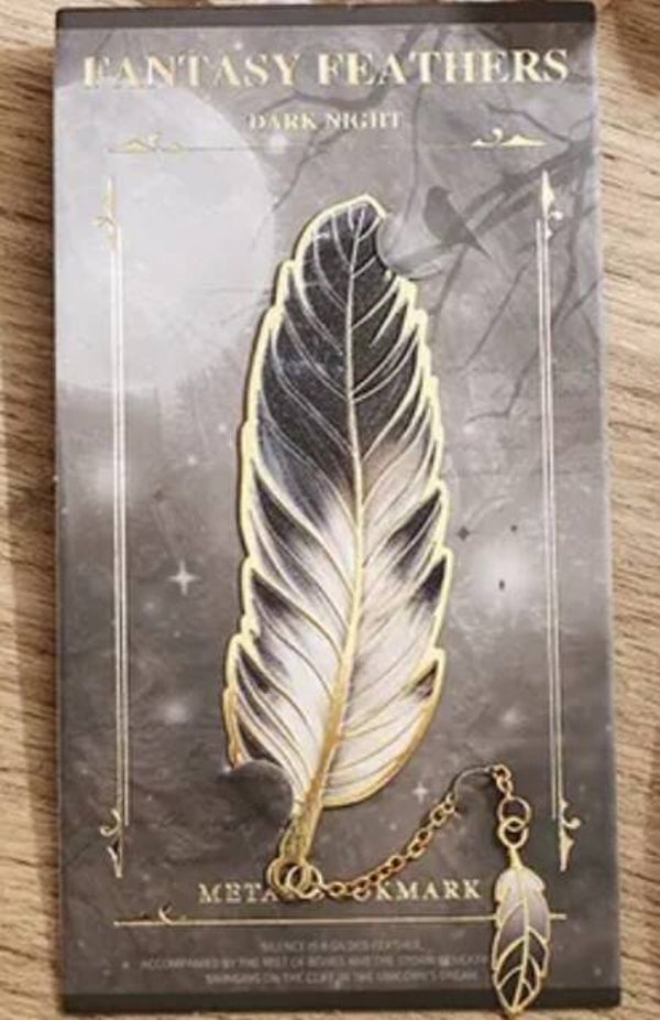 Marque page plume noire