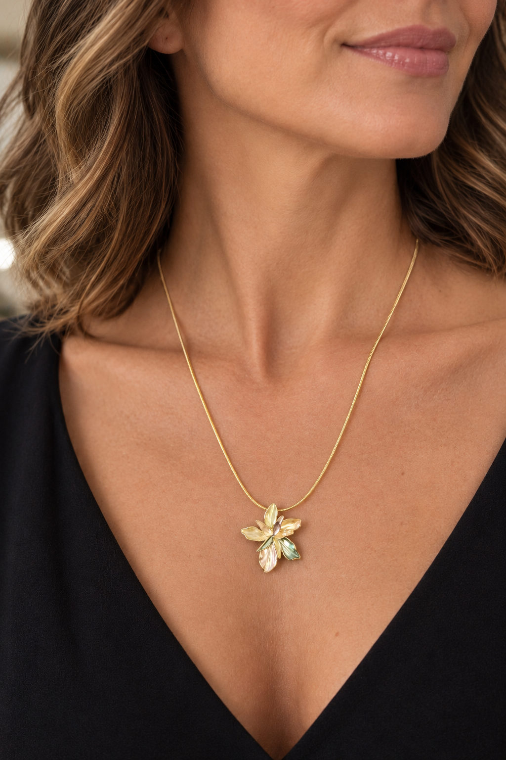 Collier Orchidée Irisée