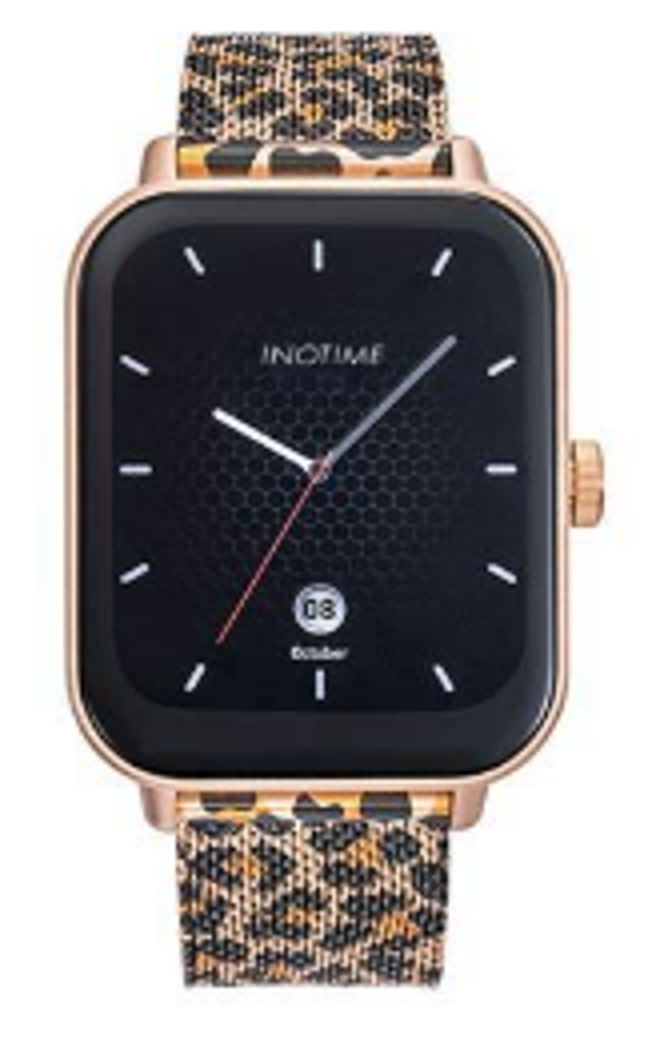 Montre connectée INOTIME carrée – Bracelet milanais panthère