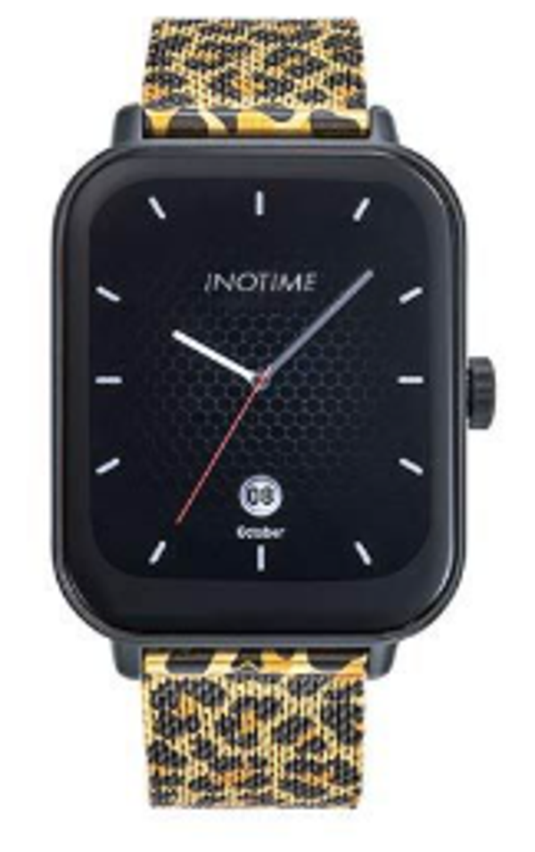 Montre connectée INOTIME carrée – Bracelet milanais panthère