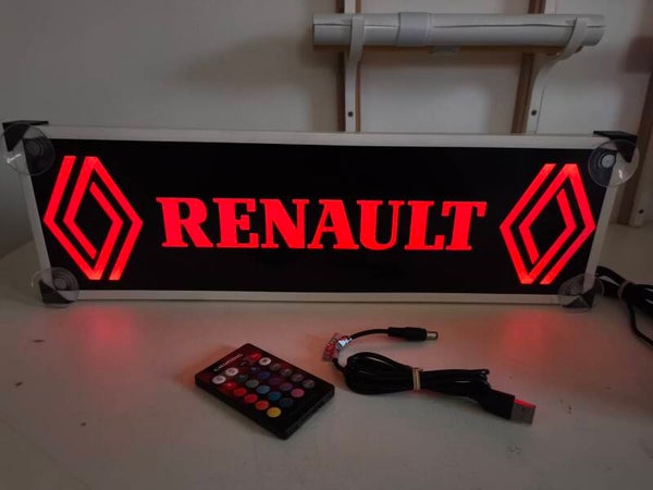 Plaque pare brise Renault LED RGB