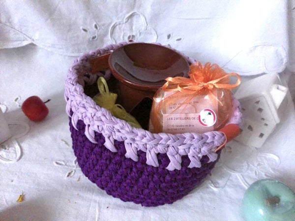 PANIER DECOUVERTE VIOLET AVEC LISERET VIOLET CLAIR