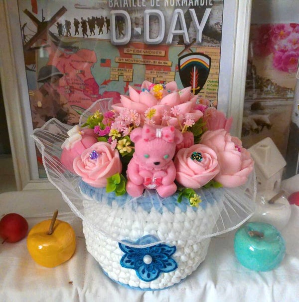 COMPOSITION PANIER BOUGIE  "FLEUR DE LOTUS "