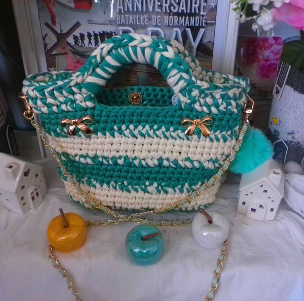 SAC CITADIN CHINE "VERT ET CREME"
