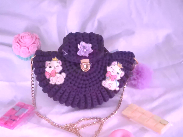 SAC PAPILLON VIOLET CHATONS