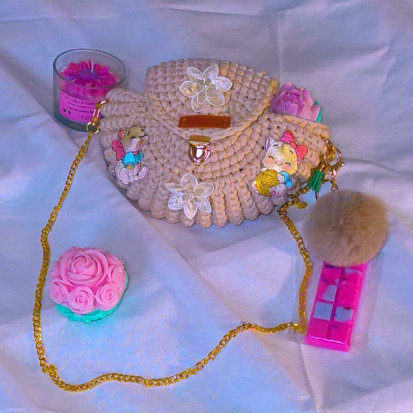 SAC PAPILLON BEIGE CHATONS