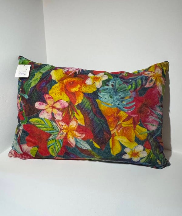 Velours Bloemen kussen