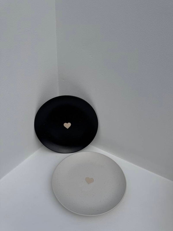 Ontbijtbordje hart Ø 18,6 x 2,5cm set van 2