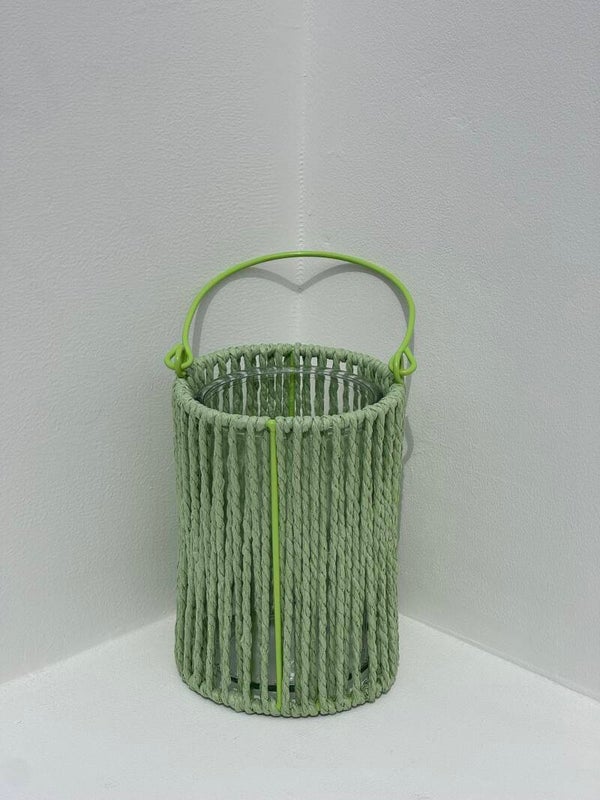 Lantaarn rond match green Ø 11x16 cm