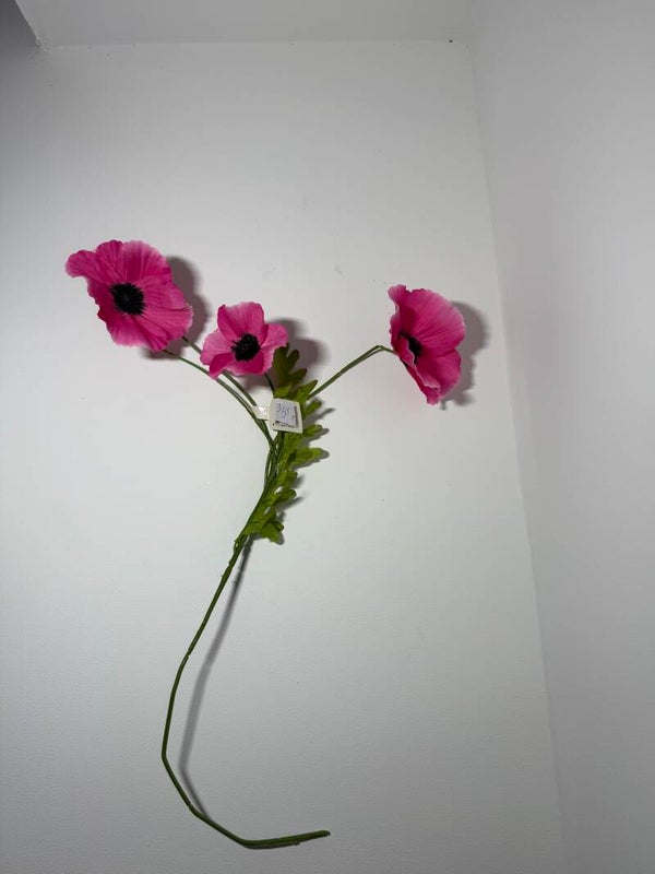 4 Poppy spray roze 63 cm