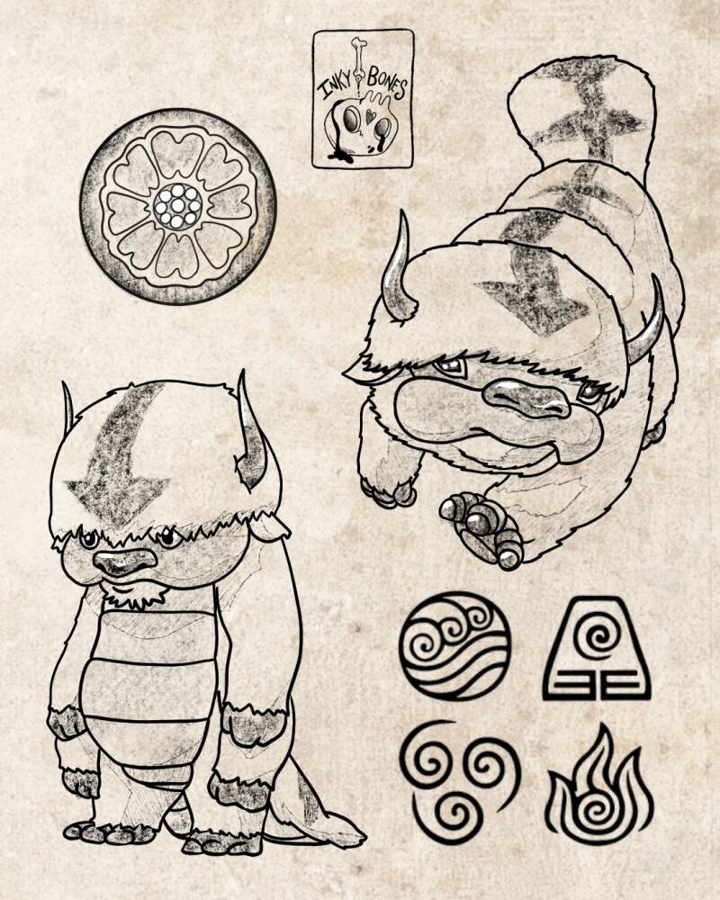 Appa Avatar The Last Airbender Tattoo designs
