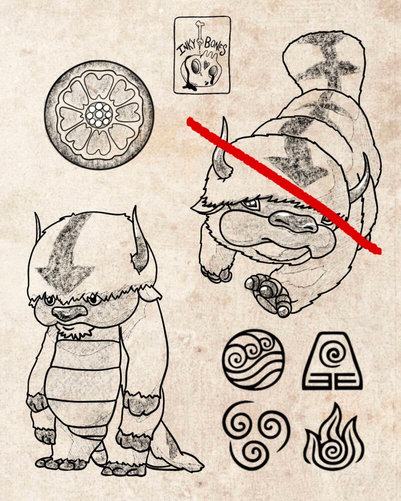 Avatar Appa tattoo designs