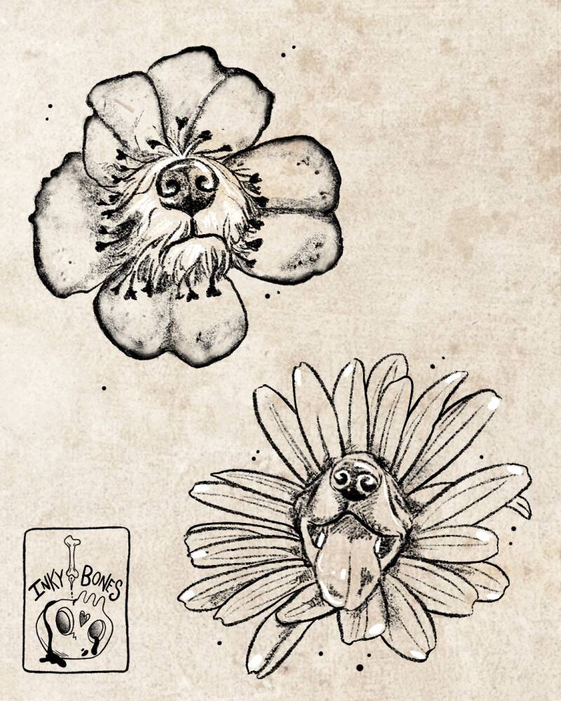 two cute and creepy fantasy creature tattoo designs