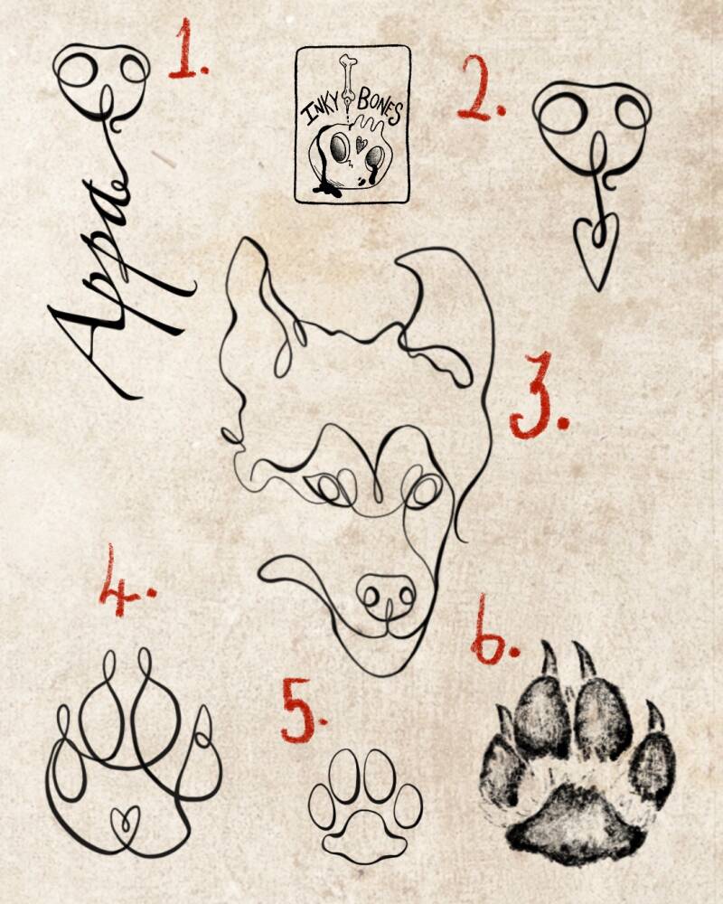 Customisable pet dog tattiis
