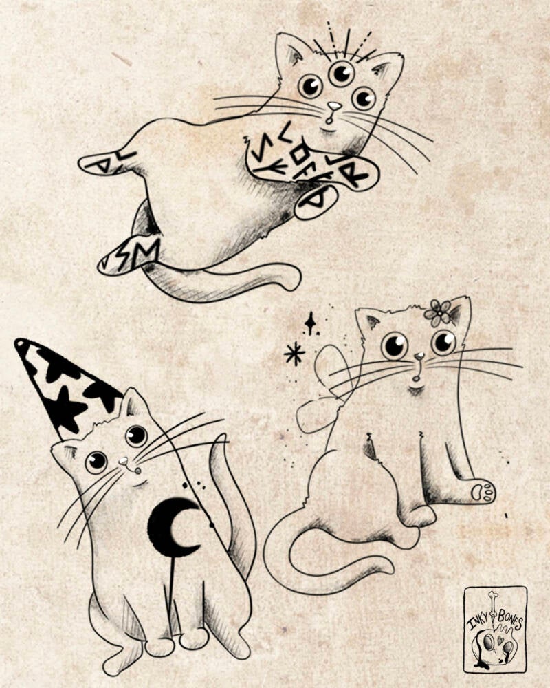 cute and creepy tattoo character designs