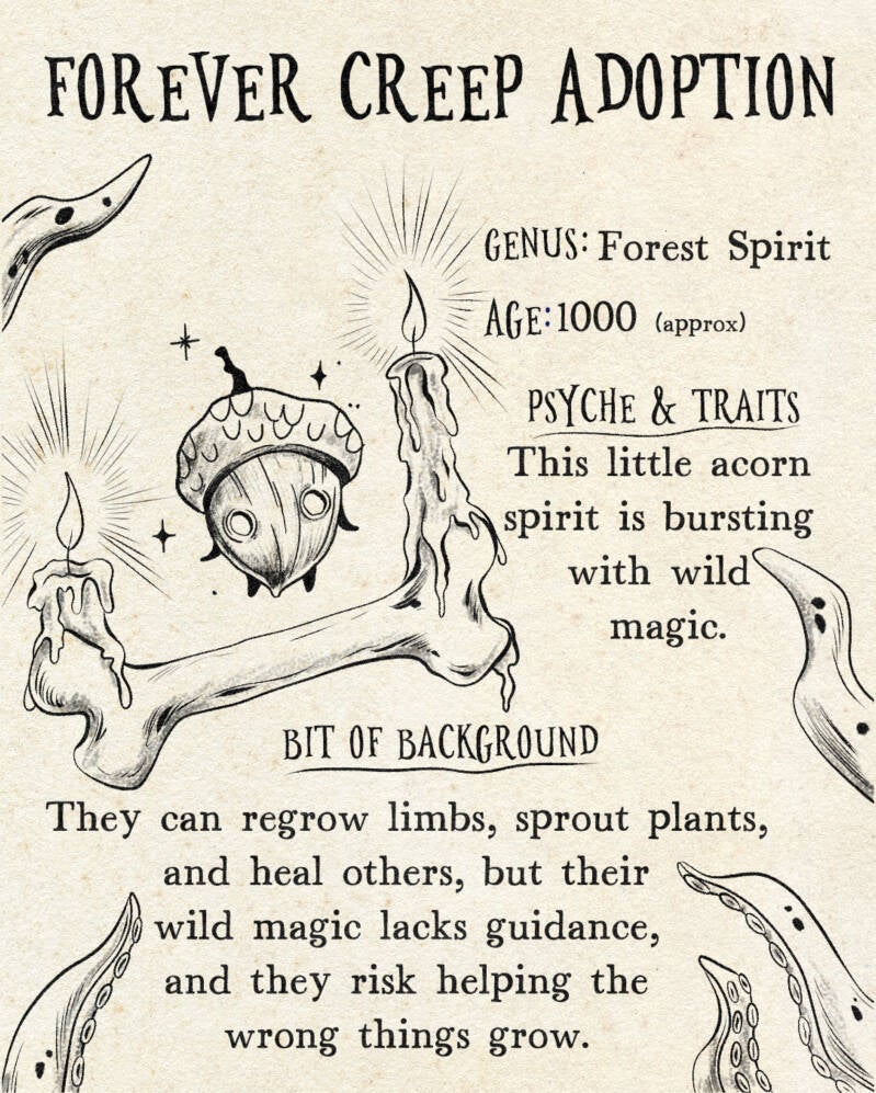 creepy forest fantasy character tattoo