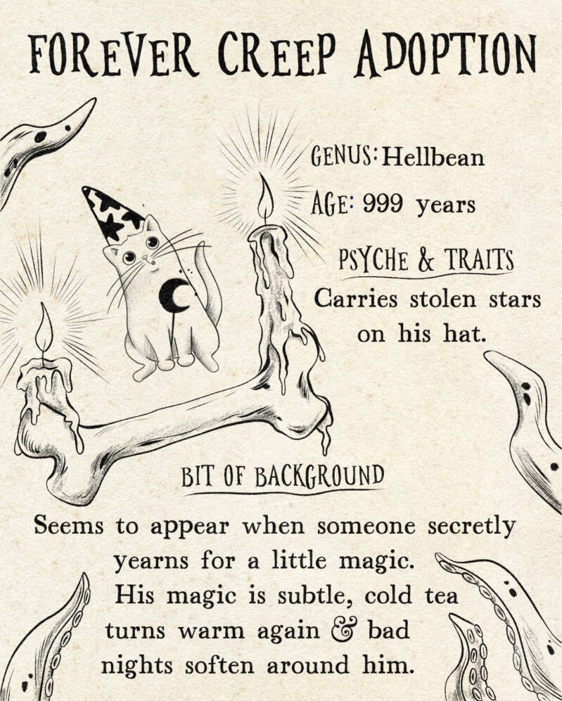 weird fantasy character tattoo