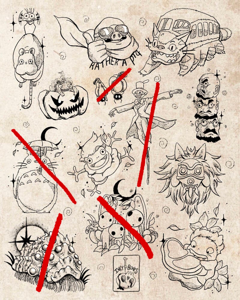 Studio Ghibli tattoo designs
