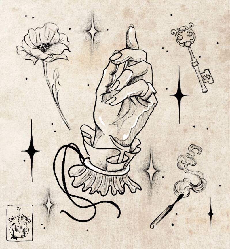 Blackwork hand, choose your charm