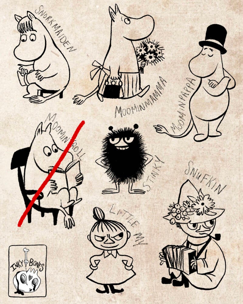 Moomin tattoo designs