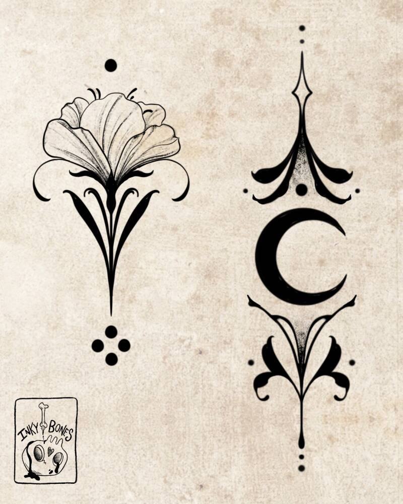 ornamental blackwork tattoo designs